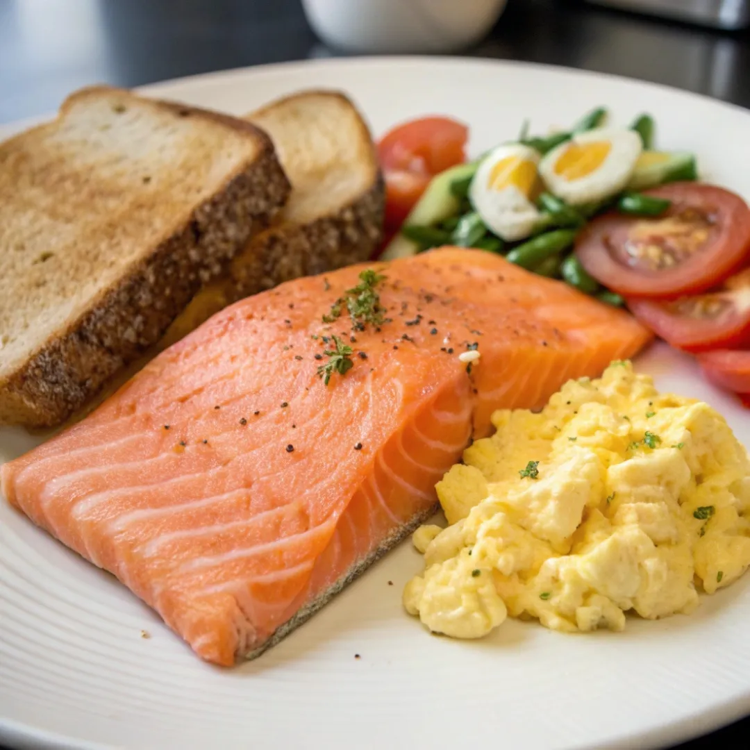 Fresh Salmon and Eggs Breakfast