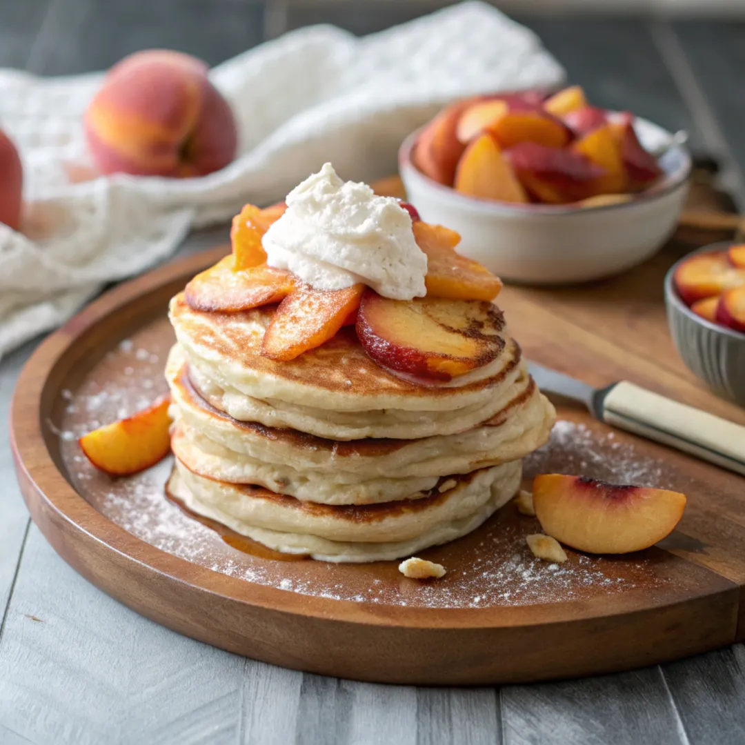 Peach Pancakes with Canned Peaches
