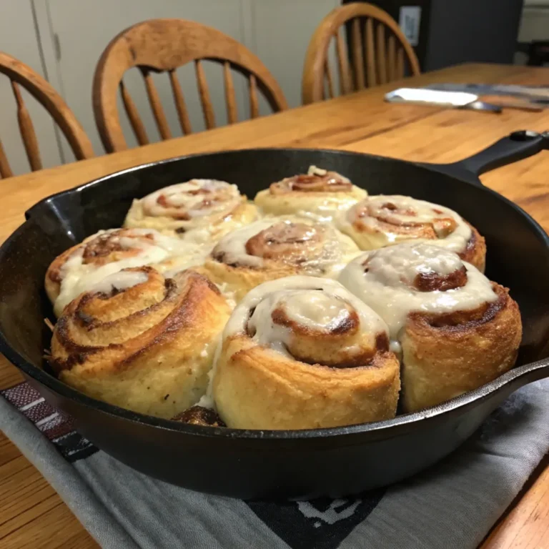 Store Bought Cinnamon Rolls in Cast Iron