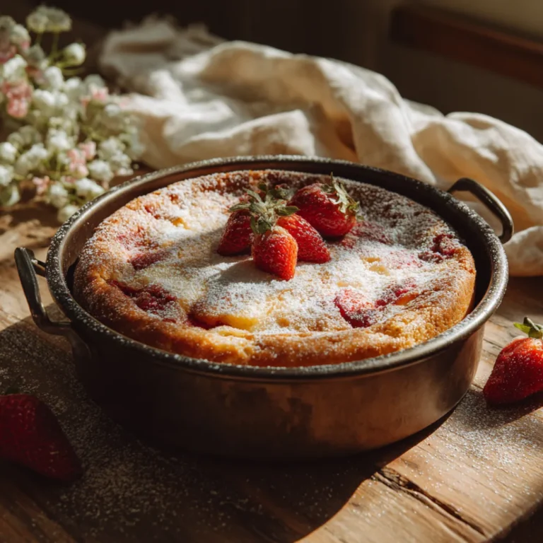 strawberry ooey gooey butter cake recipe card