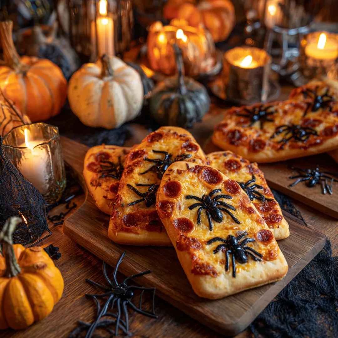Coffin flatbread pizzas Halloween recipe