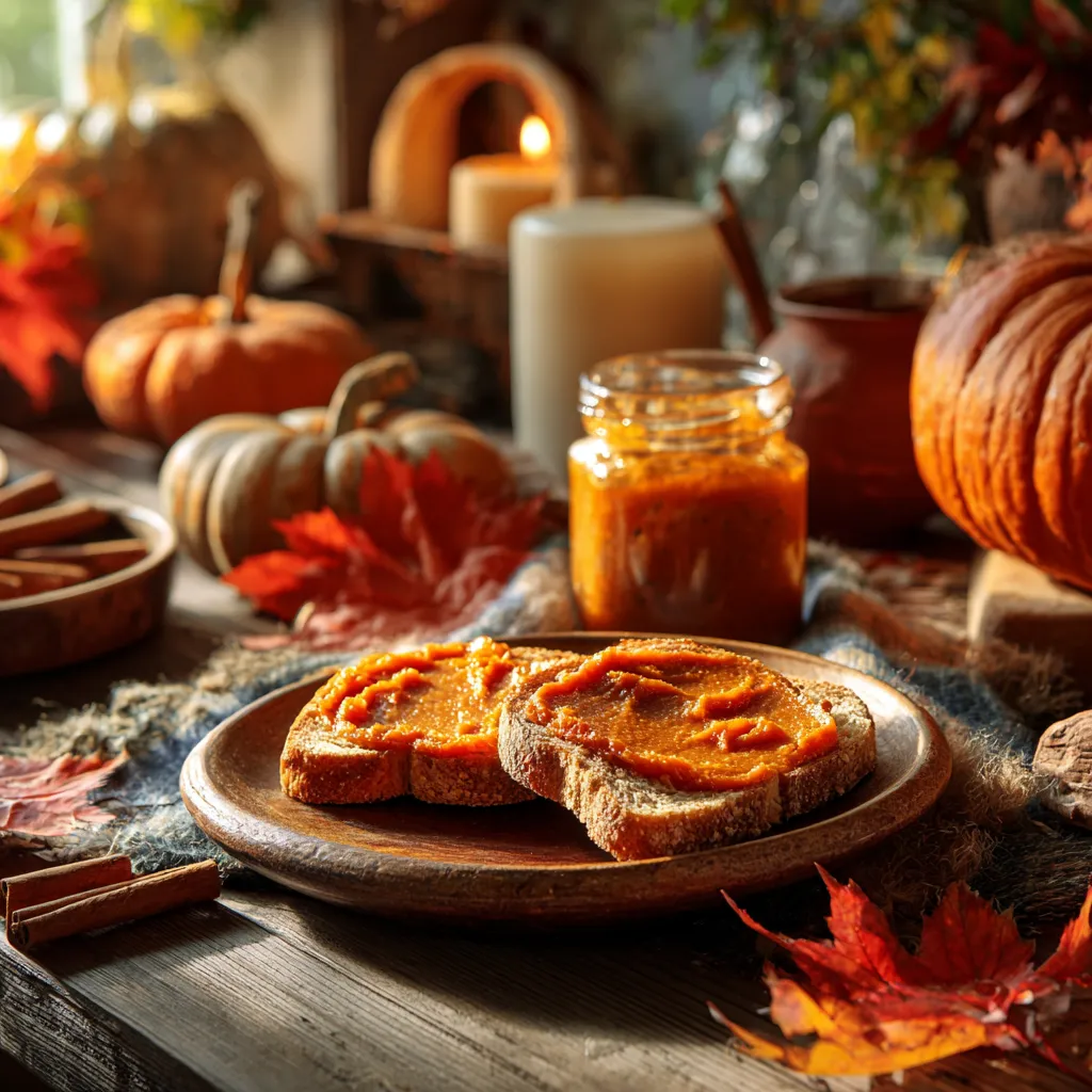 Jack-o’-Lantern Pumpkin Butter Toast breakfast