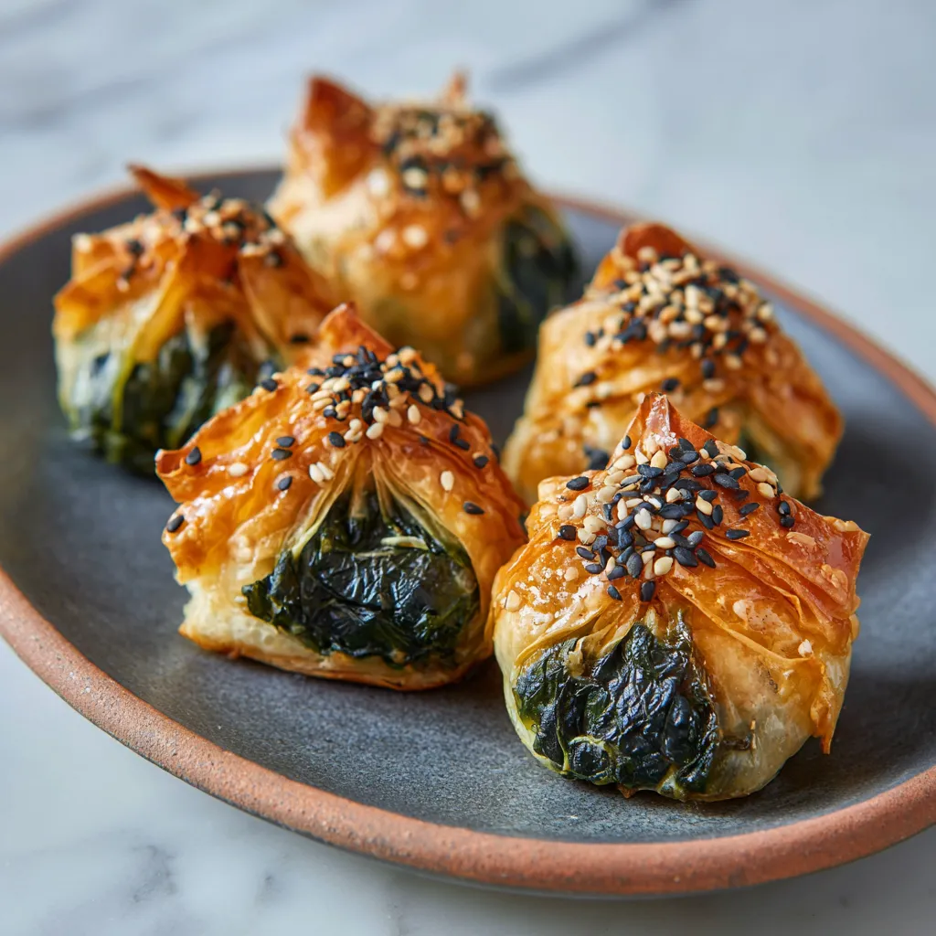 Bat-Wing Spinach Puffs Halloween appetizer