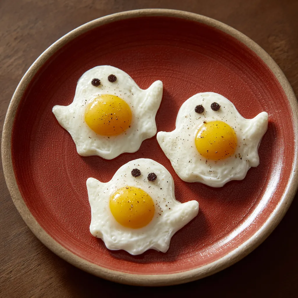 Ghost Shaped Sunny-Side Eggs Recipe