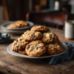 Scooping dough for old-fashioned chocolate chip cookies