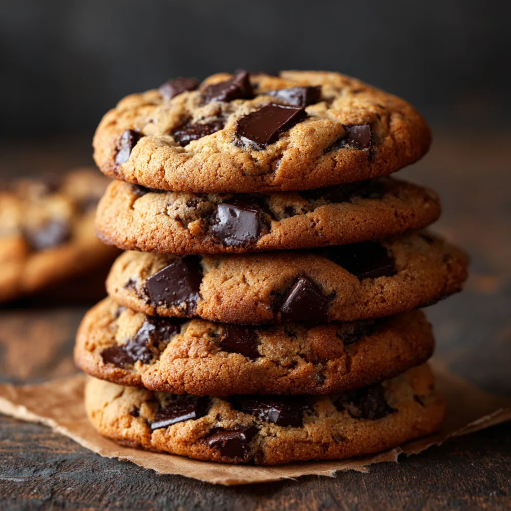 Soft & chewy chocolate chip cookies recipe stack