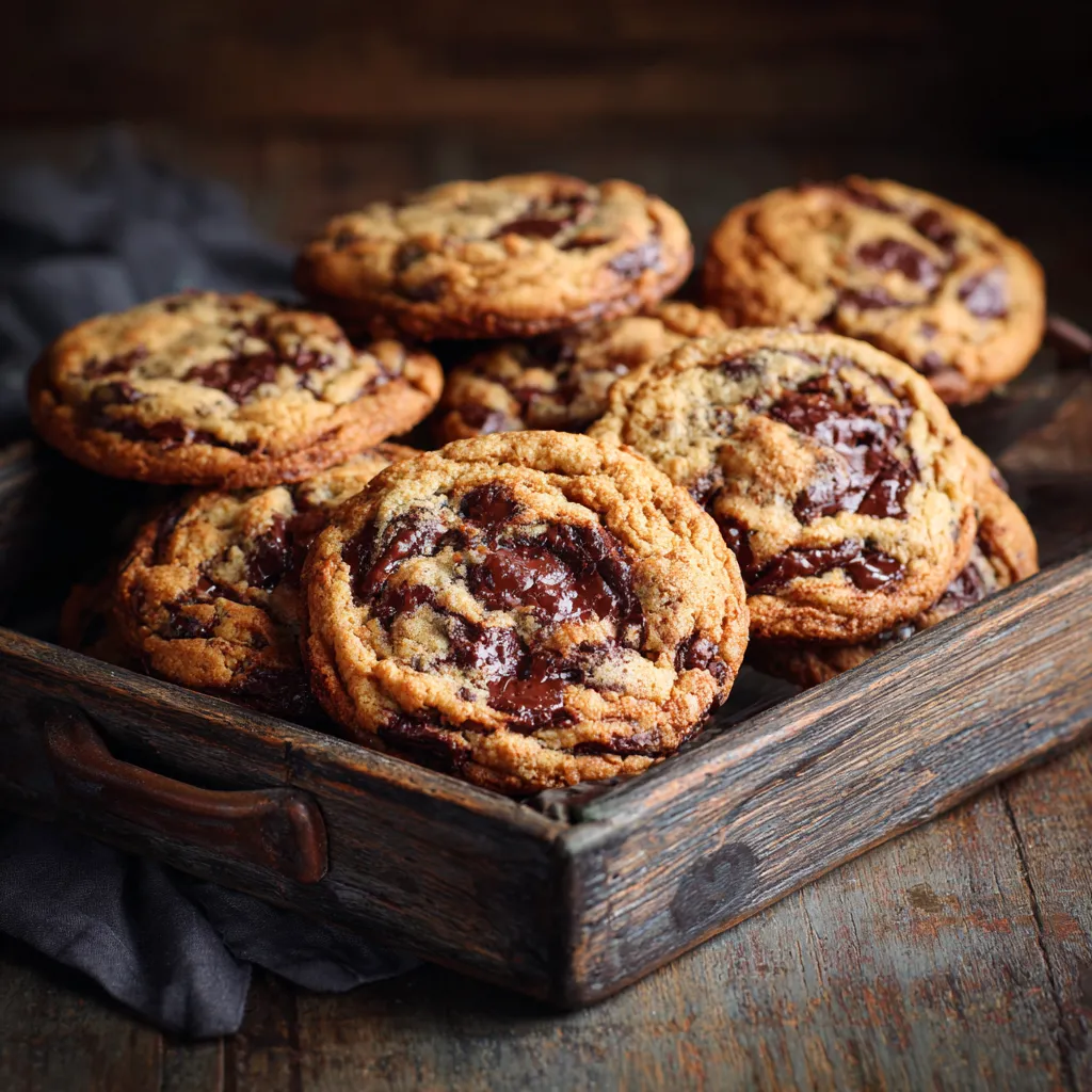 crispy edge chocolate chip cookies on tray