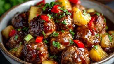 Brown Sugar Pineapple Hawaiian Meatballs