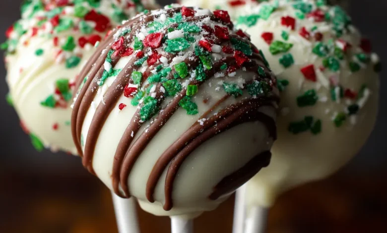 Chocolate Mint Christmas Cake Pops