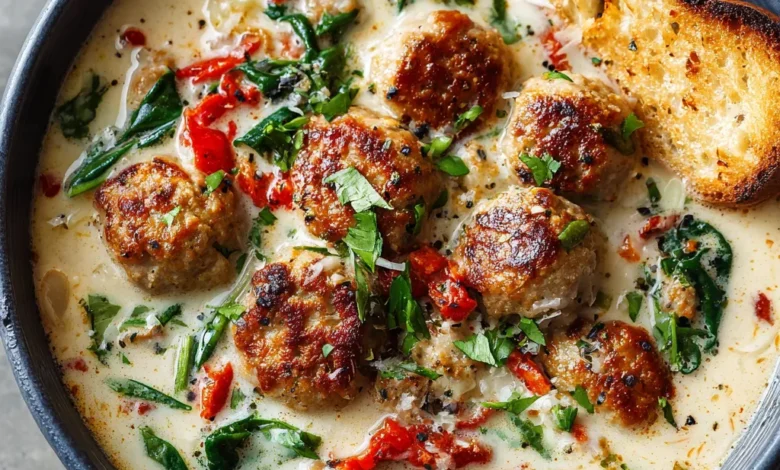 Creamy Italian Meatball Soup