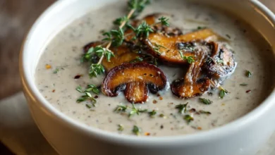 Creamy Mushroom Soup with Thyme