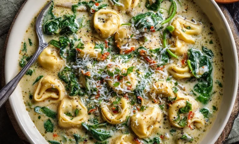 Creamy Spinach Tortellini Soup