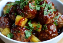 Crockpot Hawaiian Turkey Meatballs