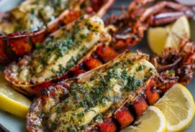 Grilled Lobster with Garlic Butter Glaze