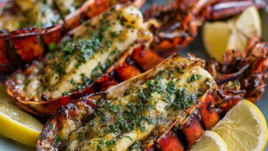 Grilled Lobster with Garlic Butter Glaze