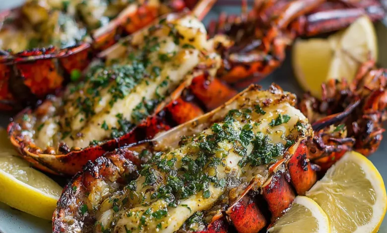 Grilled Lobster with Garlic Butter Glaze
