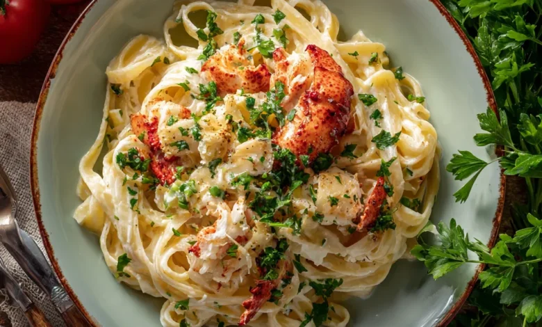 Lobster Alfredo with Fresh Parsley