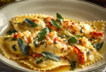 Lobster Ravioli in Brown Butter Sage Sauce