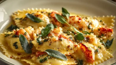 Lobster Ravioli in Brown Butter Sage Sauce