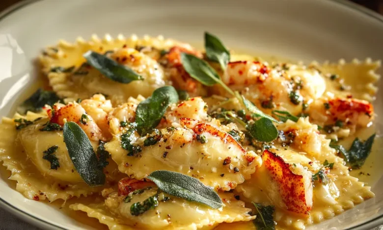 Lobster Ravioli in Brown Butter Sage Sauce