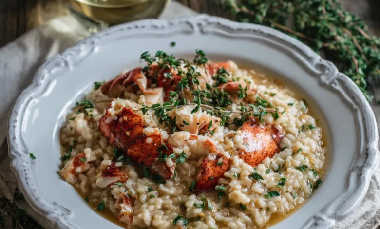 Lobster Risotto with White Wine and Thyme