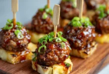 Pineapple BBQ Meatball Appetizers