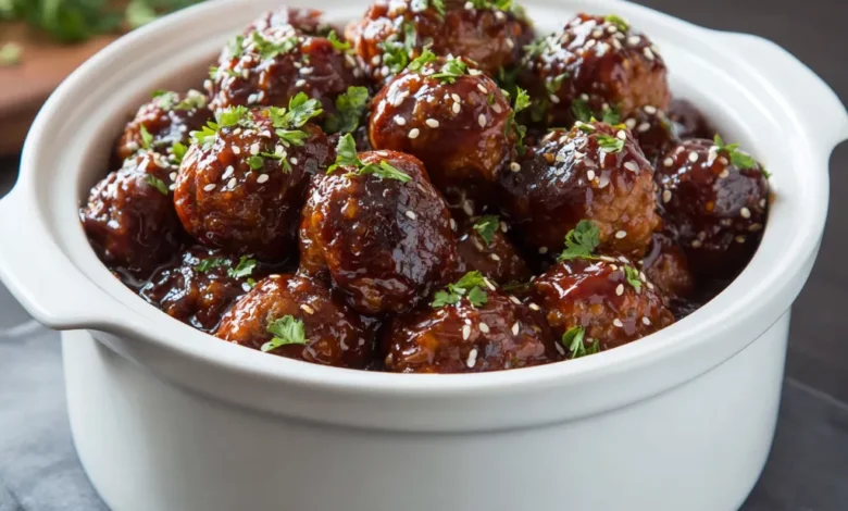 Pineapple Soy Crockpot Meatballs