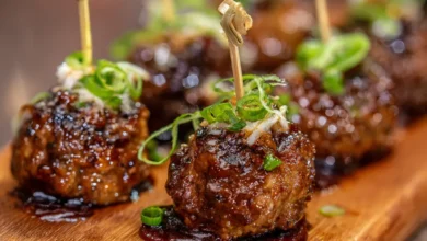 Sticky Hawaiian Meatballs Appetizer Style