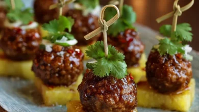 Sweet Pineapple Meatball Appetizers
