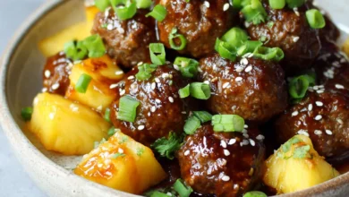 Teriyaki Hawaiian Meatballs with Pineapple Chunks