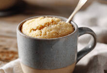 Single-Serve Vanilla Mug Cake with Milk