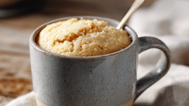 Single-Serve Vanilla Mug Cake with Milk