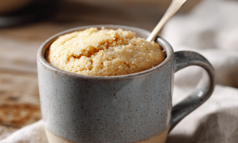 Single-Serve Vanilla Mug Cake with Milk