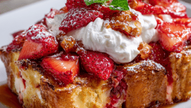 Baked Strawberries and Cream French Toast