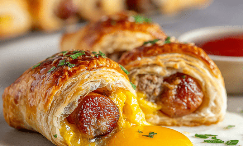 Breakfast Puff Pastry Pigs in a Blanket