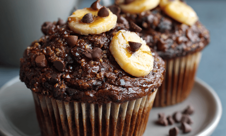 Chocolate Banana Breakfast Muffins