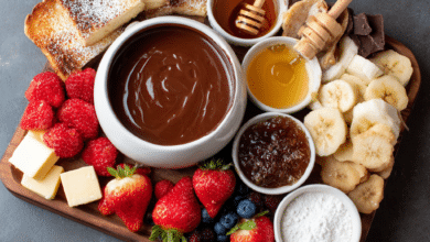 Chocolate Fondue Breakfast Board