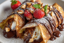 Chocolate Hazelnut Stuffed Crepes
