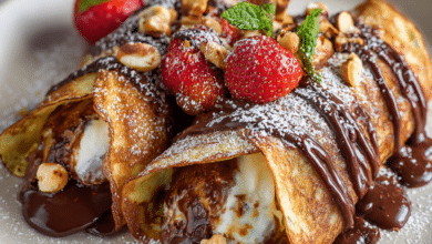 Chocolate Hazelnut Stuffed Crepes