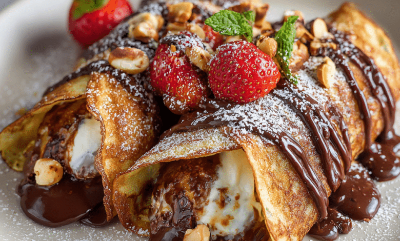 Chocolate Hazelnut Stuffed Crepes