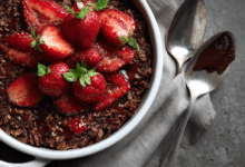 Chocolate Strawberry Baked Oatmeal