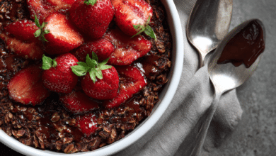 Chocolate Strawberry Baked Oatmeal