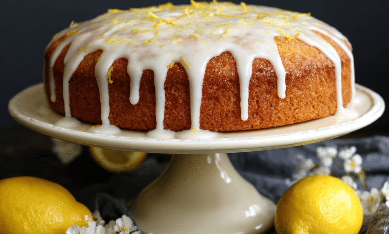 Easy Lemon Snack Cake with Vanilla Glaze