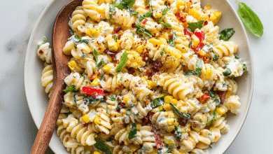 Healthy Street Corn Pasta Salad with Greek Yogurt – A Fresh, Creamy Bowl Full of Summer Love