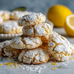 Lemon Crinkle Cookies with Powdered Sugar