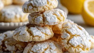 Lemon Crinkle Cookies with Powdered Sugar