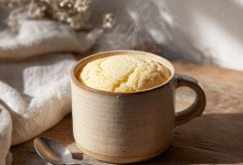 Light & Airy Vanilla Mug Cake in a Cup