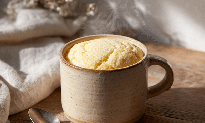 Light & Airy Vanilla Mug Cake in a Cup