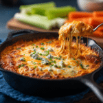 Melted Cheese Buffalo Chicken Dip