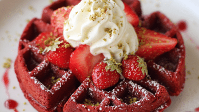 Mini Red Velvet Waffles